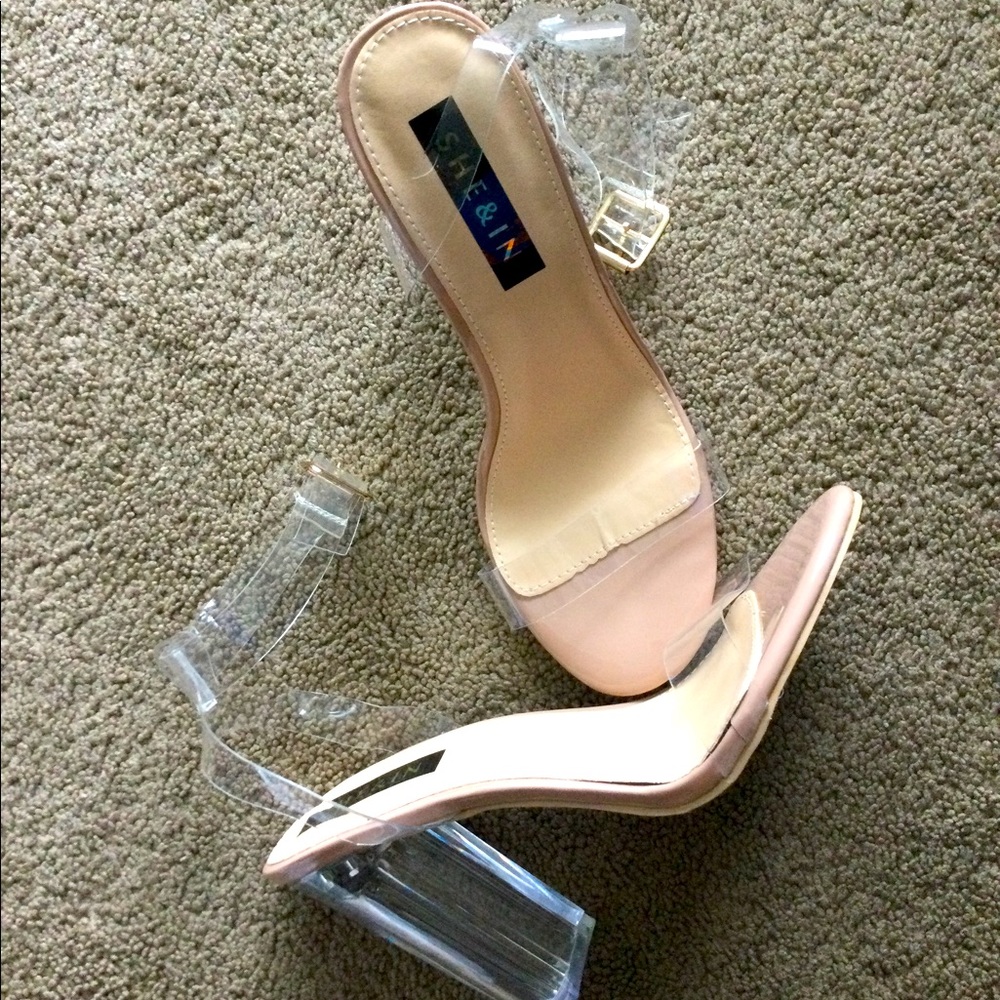 Clear strapped heels Shein